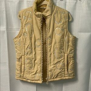 Women's‎ Cowgirl Cream Quilted Vest Size L Posh2